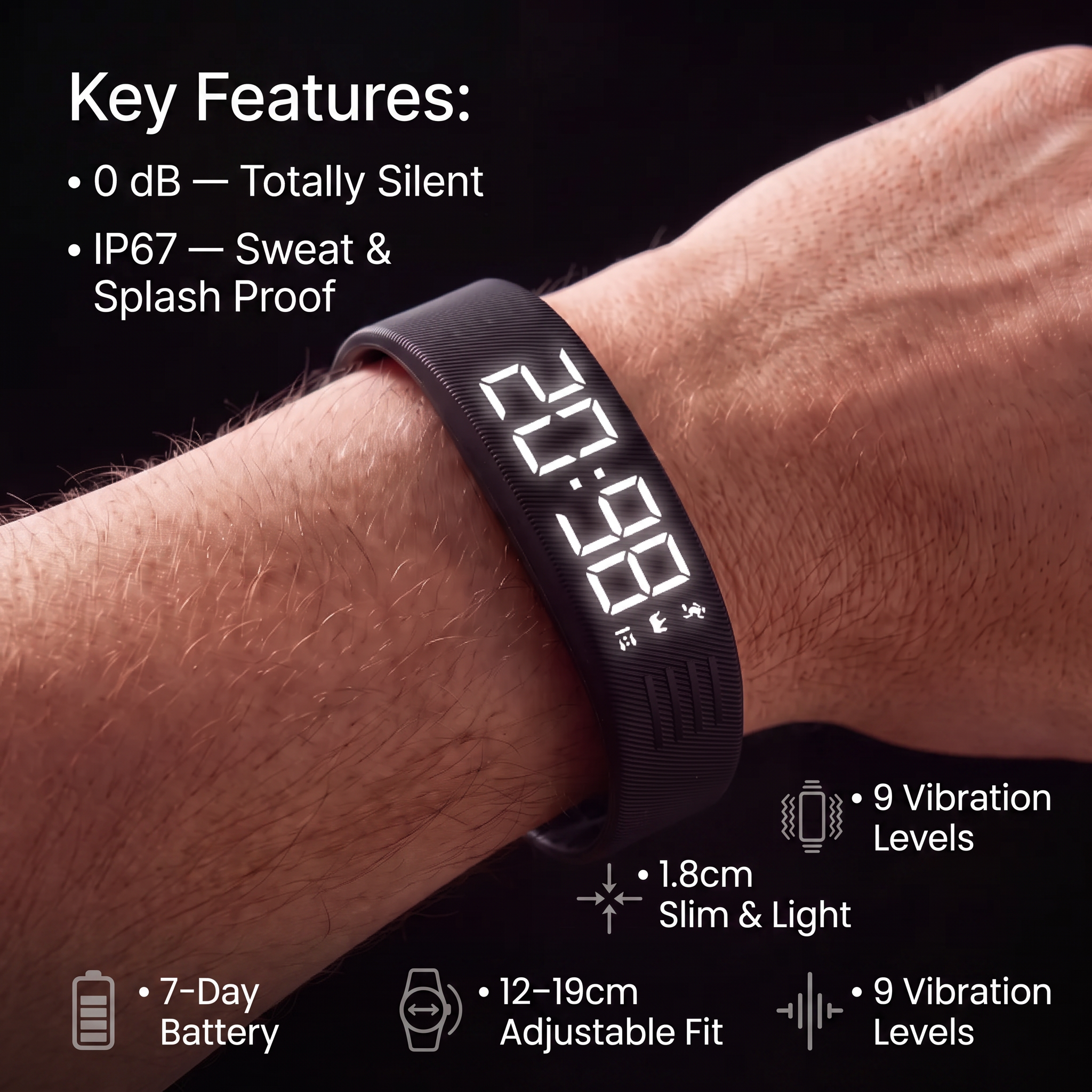 DreamLabs Silent Alarm — Black